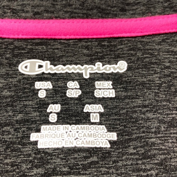 Champion Dark Grey/Pink Performance Athletic Zip Up Jacket Small - Picture 5 of 11